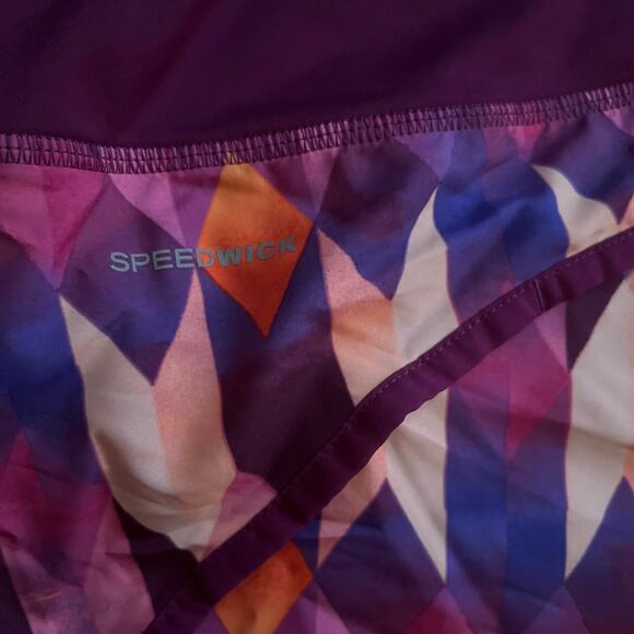Reebok Pink/Purple Printed Running Shorts, Large - Picture 3 of 5